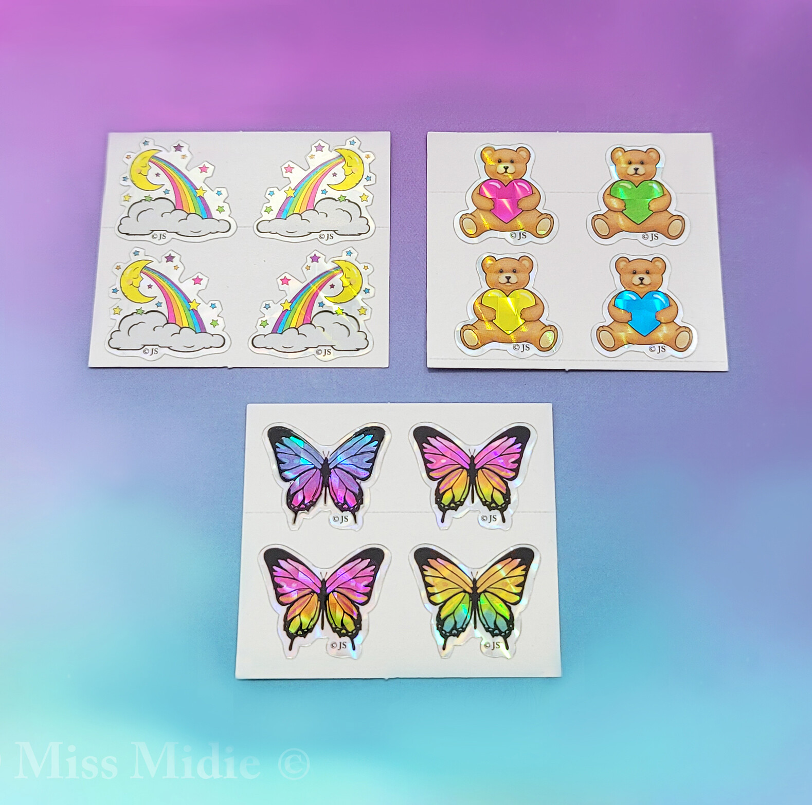 Miss Midie Prism Butterfly Bears Heart Rainbow Moon Sticker Mod - You Choose