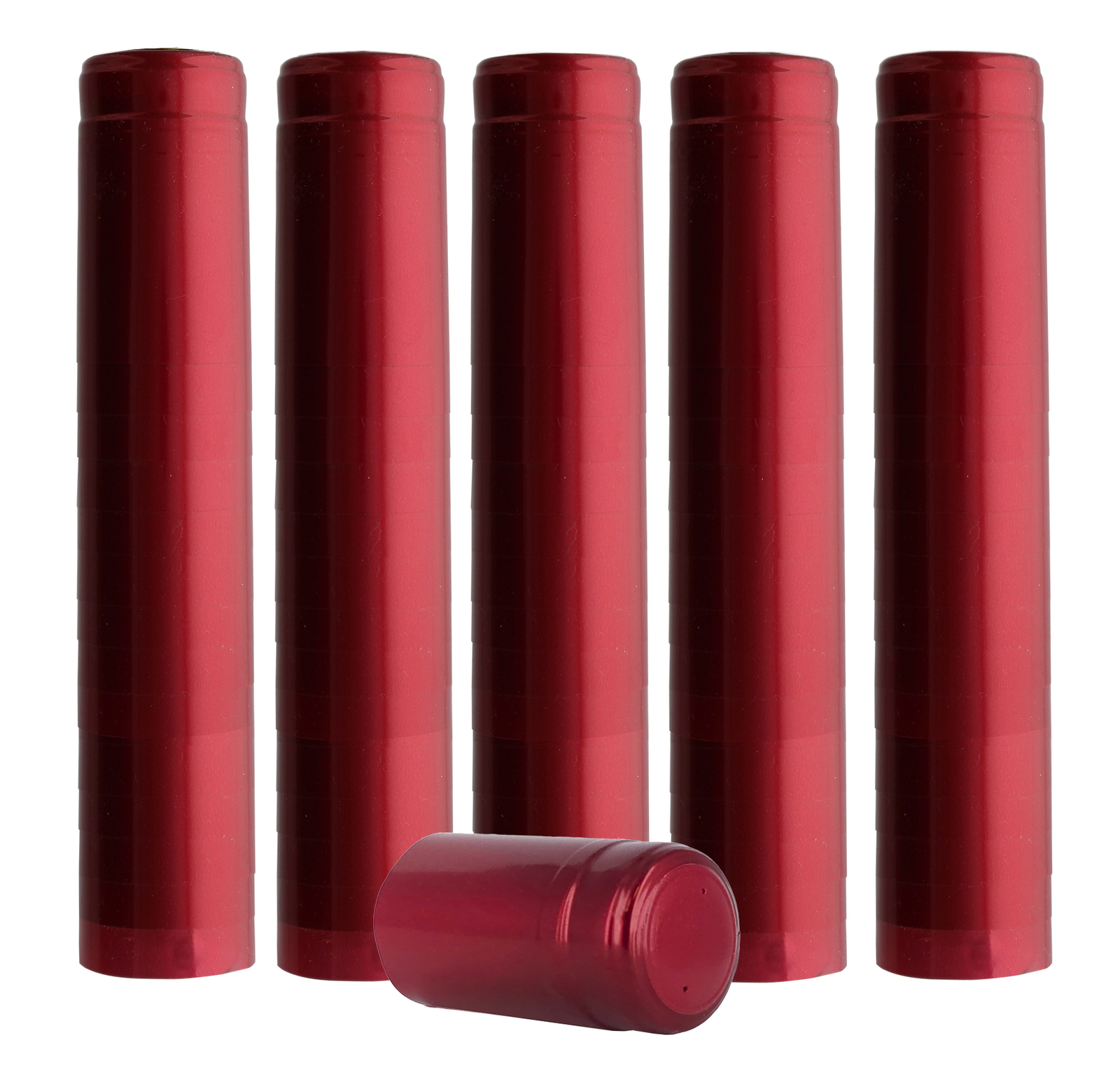 PVC Heat Shrink Capsules W/Tear Tabs-60 Count(Metallic Solid Ruby Red)