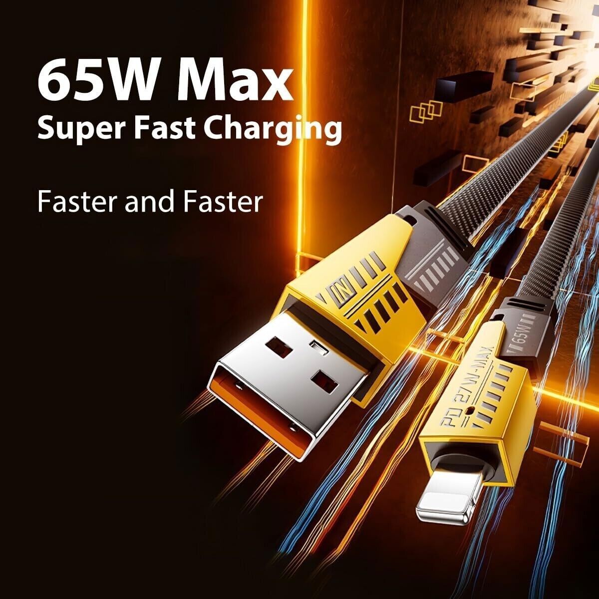 65W 4ft 4-in-1 Multi-Function Charging Cable, Universal USB-C Charging Cable