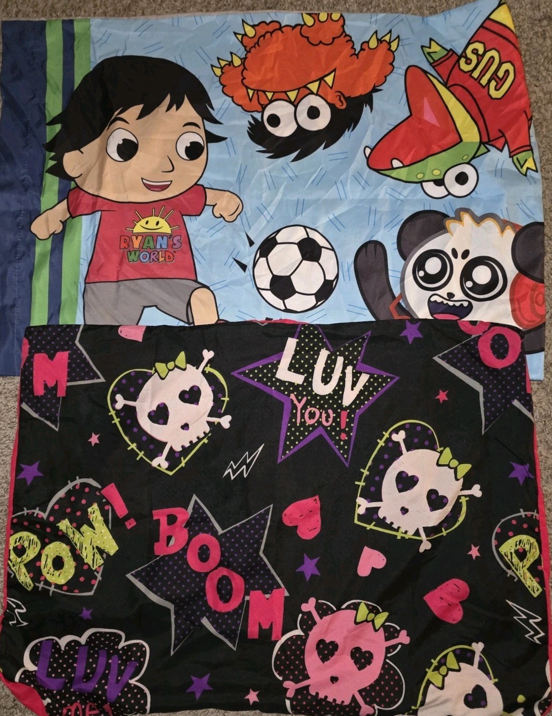 Set of Kids Standard Pillowcases-Ryans World & Monster High