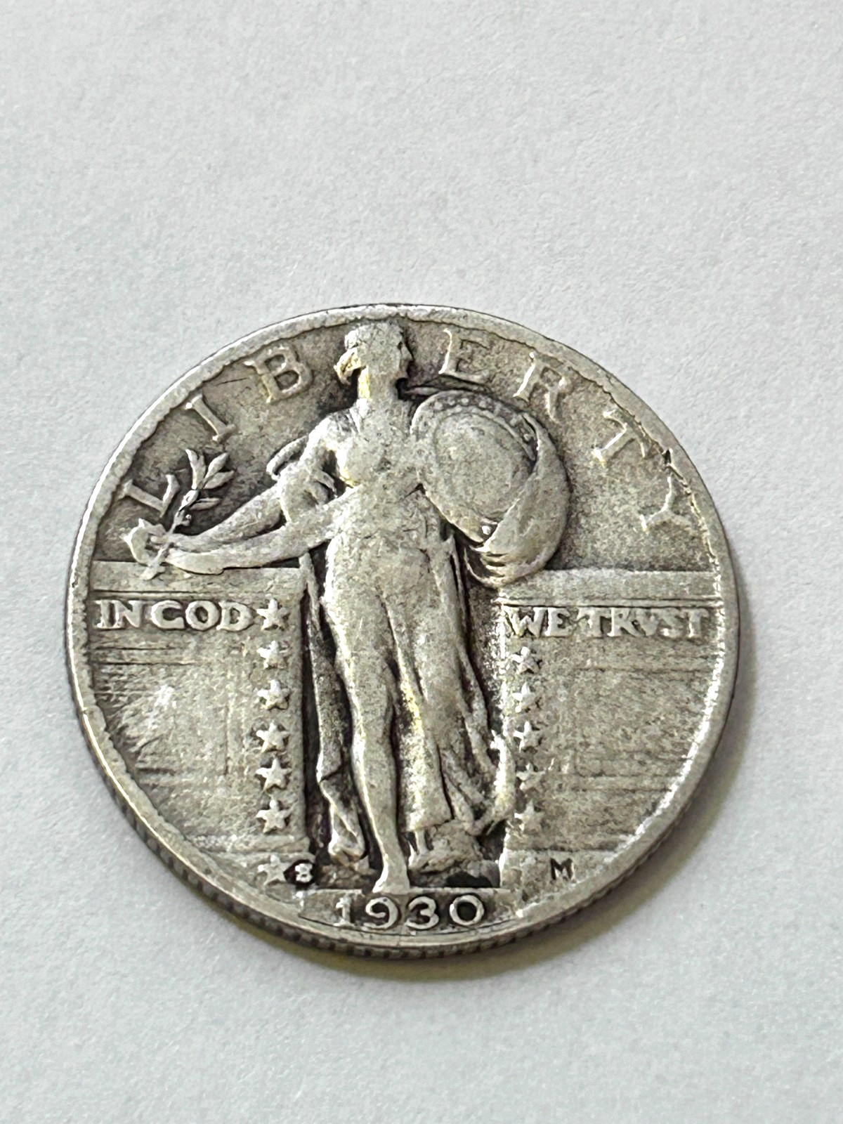 1930-S 25C Standing Liberty Silver Quarter Dollar VF Condition LOW MINTAGE