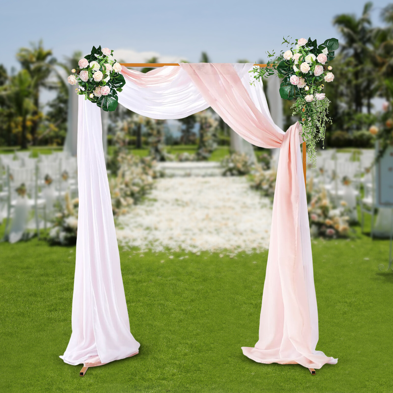 Wedding Arch Rack Frame Square Flower Balloon Arch Stand Party Backdrop Decor US