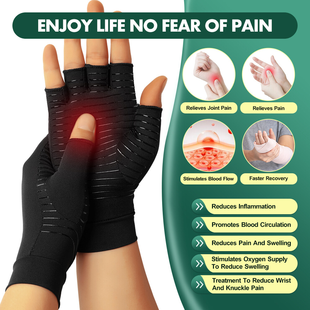 Guantes de Compresión Para Artritis de Cobre Alivio Del Dolor Del Túnel Carpiano