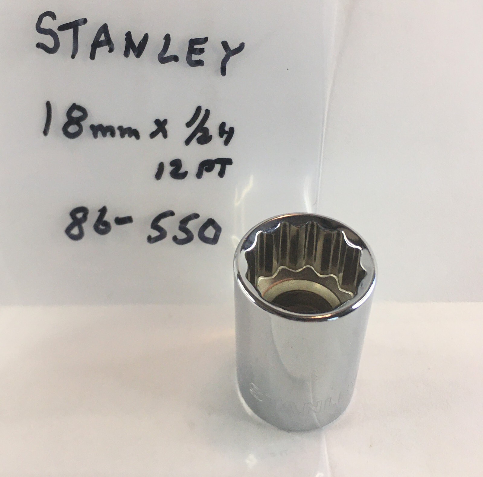 Stanley  18 mm x 1/2" Dr Socket  86-550 - 12 Point  Free USA Shipping