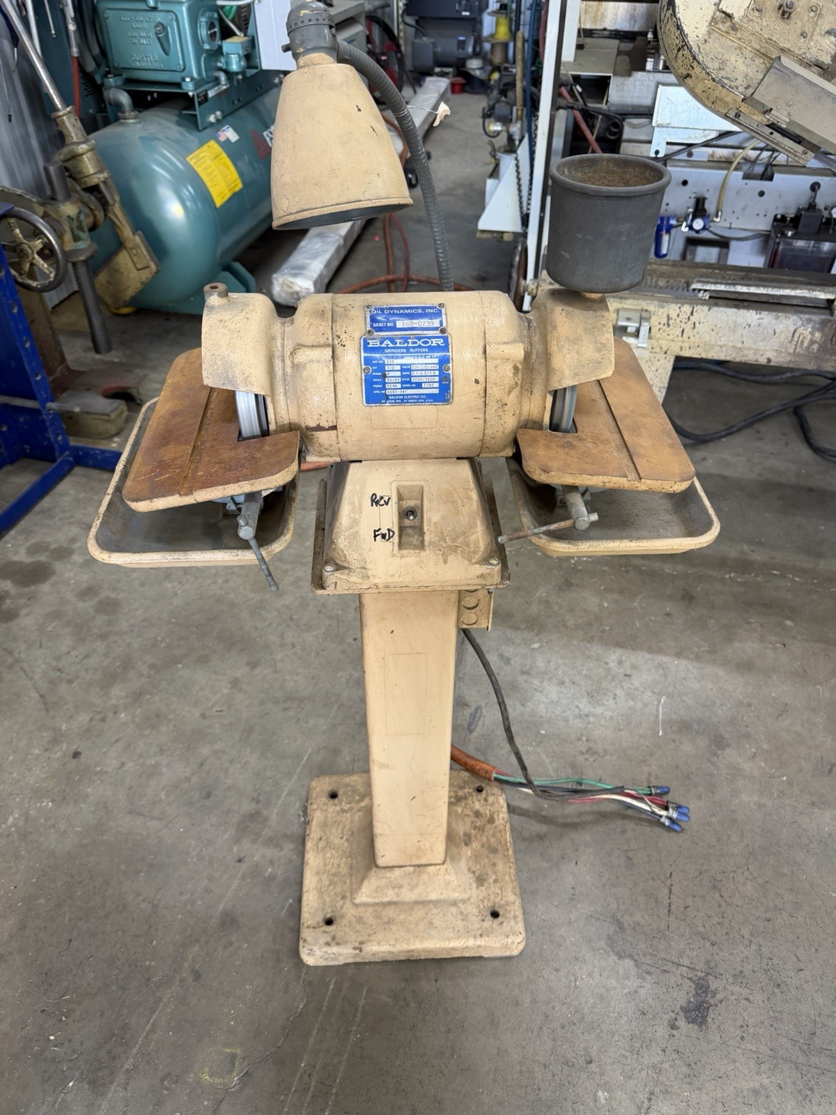 6" Baldor Carbide Grinder 510 Factory Pedestal Base 1/2 HP  3 Phase