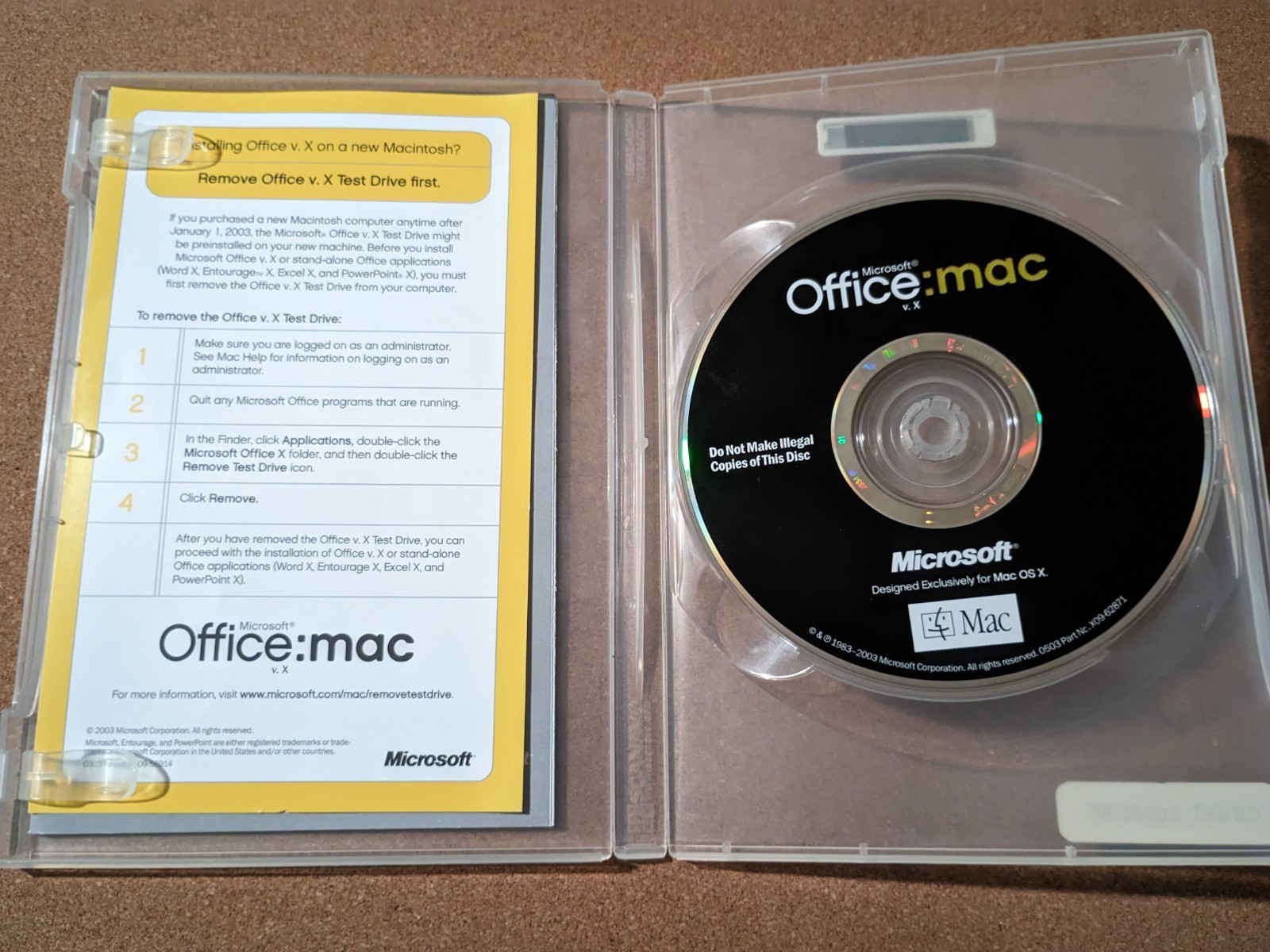Microsoft Office mac v. X Professional Edition With Microsoft Virtual PC For Mac