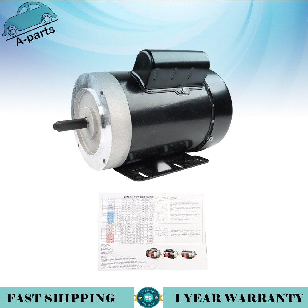 General Purpose Motor 56C 1725RPM Single Phase TEFC 60HZ Electric Motor1/2HP USA
