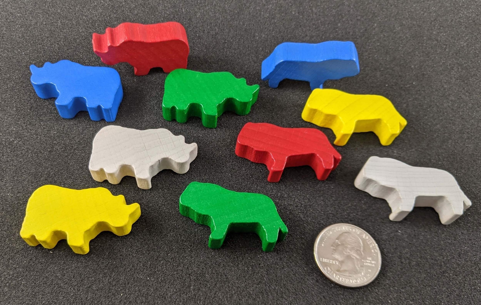 Lion and Rino board game pieces