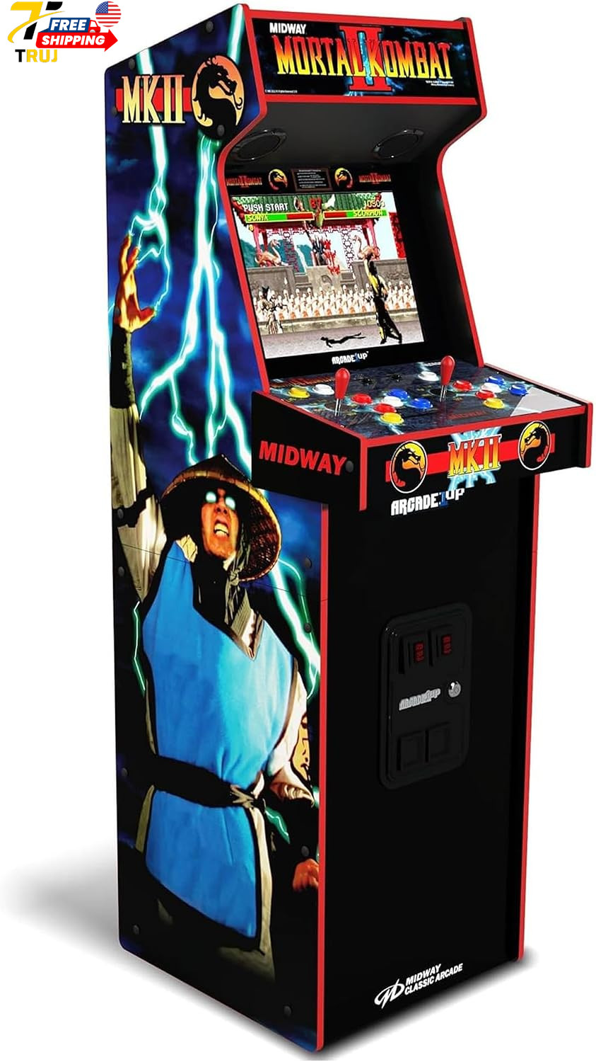 Mortal Kombat II Deluxe Arcade Machine Gaming Cabinet with 14 Games Real Feel