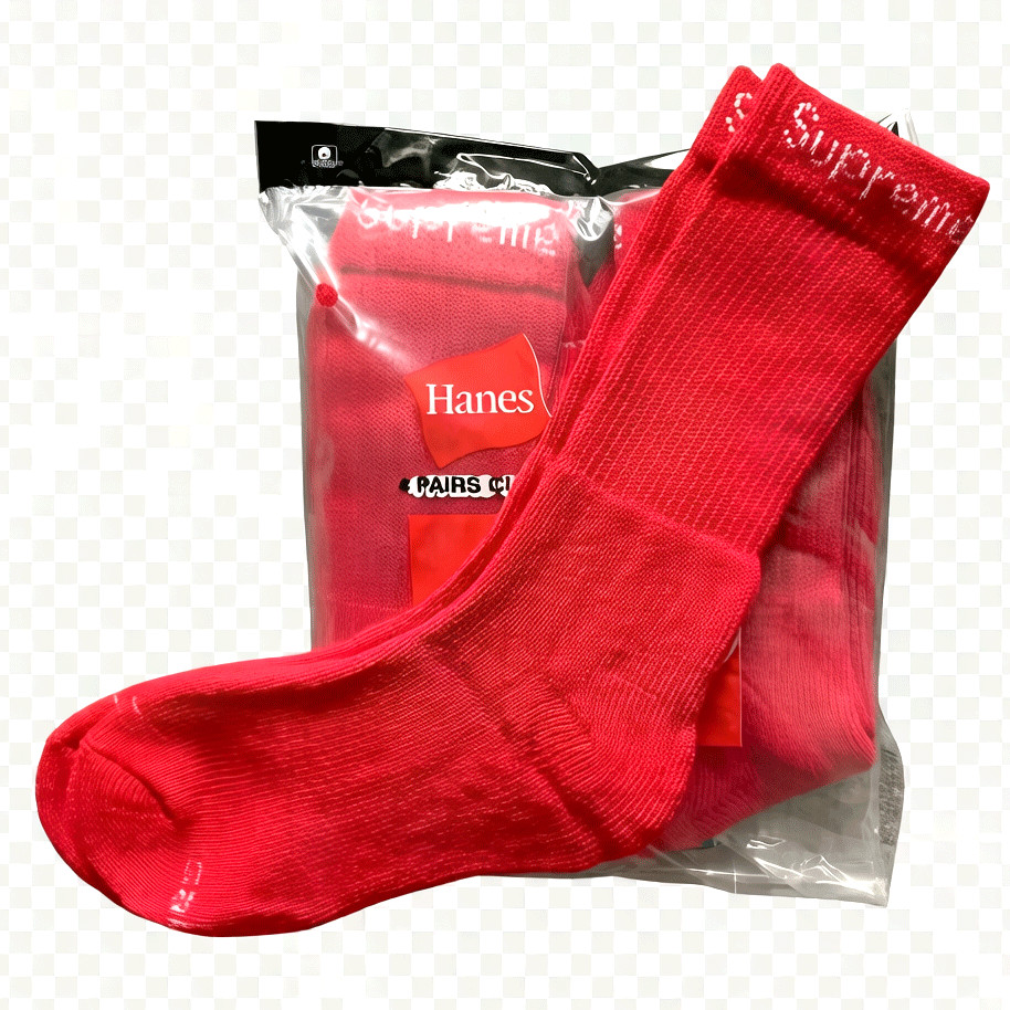 Supreme x Hanes Crew Socks Red Size 6-12