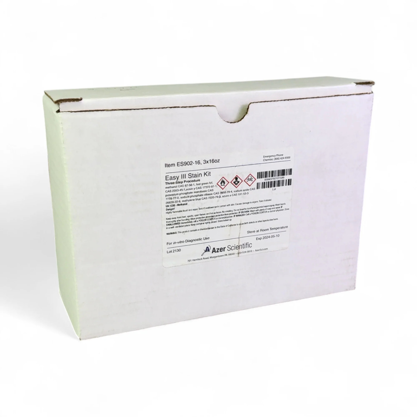 Azer Scientific Easy III Stain Kit 3-Step Procedure ES902-16 — Exp 2023-10-18