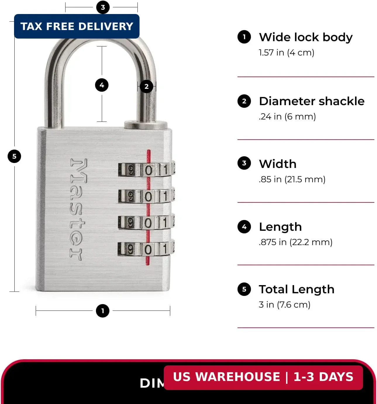 Master Lock 643D Set Your Own Combination Padlock, 1 Pack, Silver
