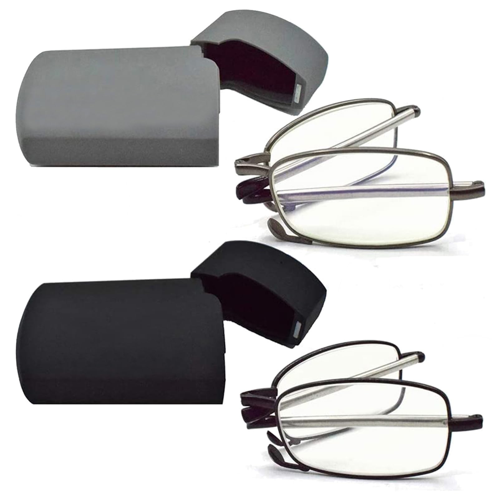 sevenplus 2 Pack Reading Glasses Blue Light Blocking, Anti UV Glare, Foldable...