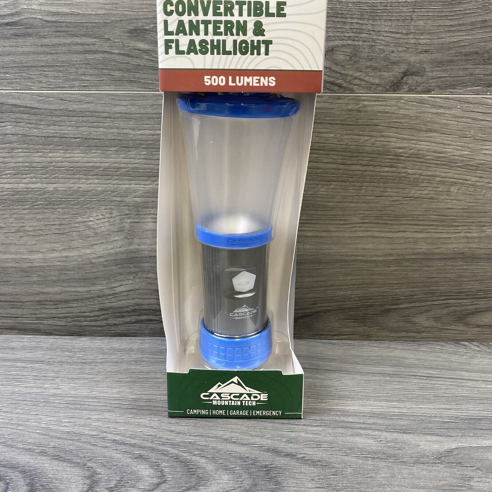 Cascade Mountain Tech 500 Lumens LED Convertible Lantern & Flashlight Blue