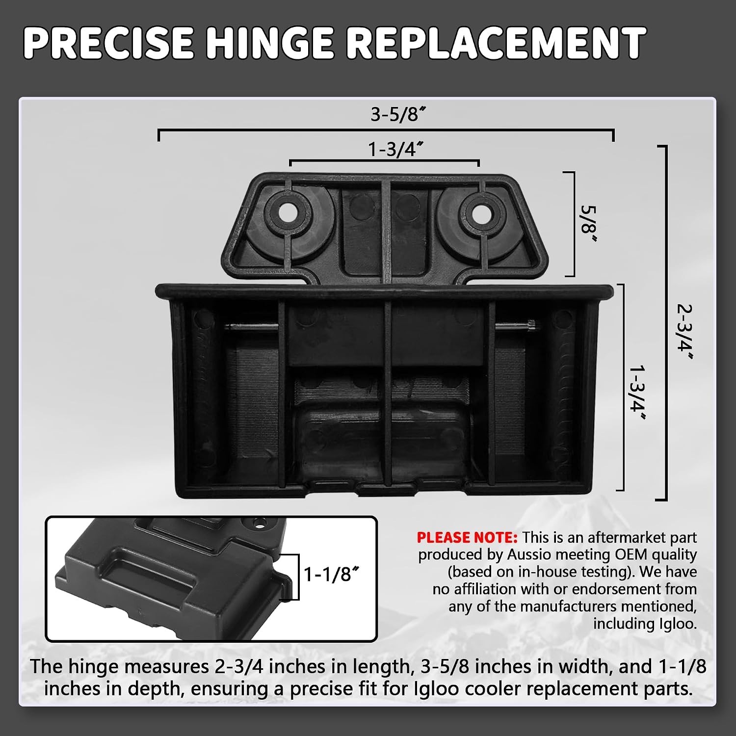 Essential Replacement Parts: Igloo Cooler Hinge Set for 25, 52, 72 Qt Models