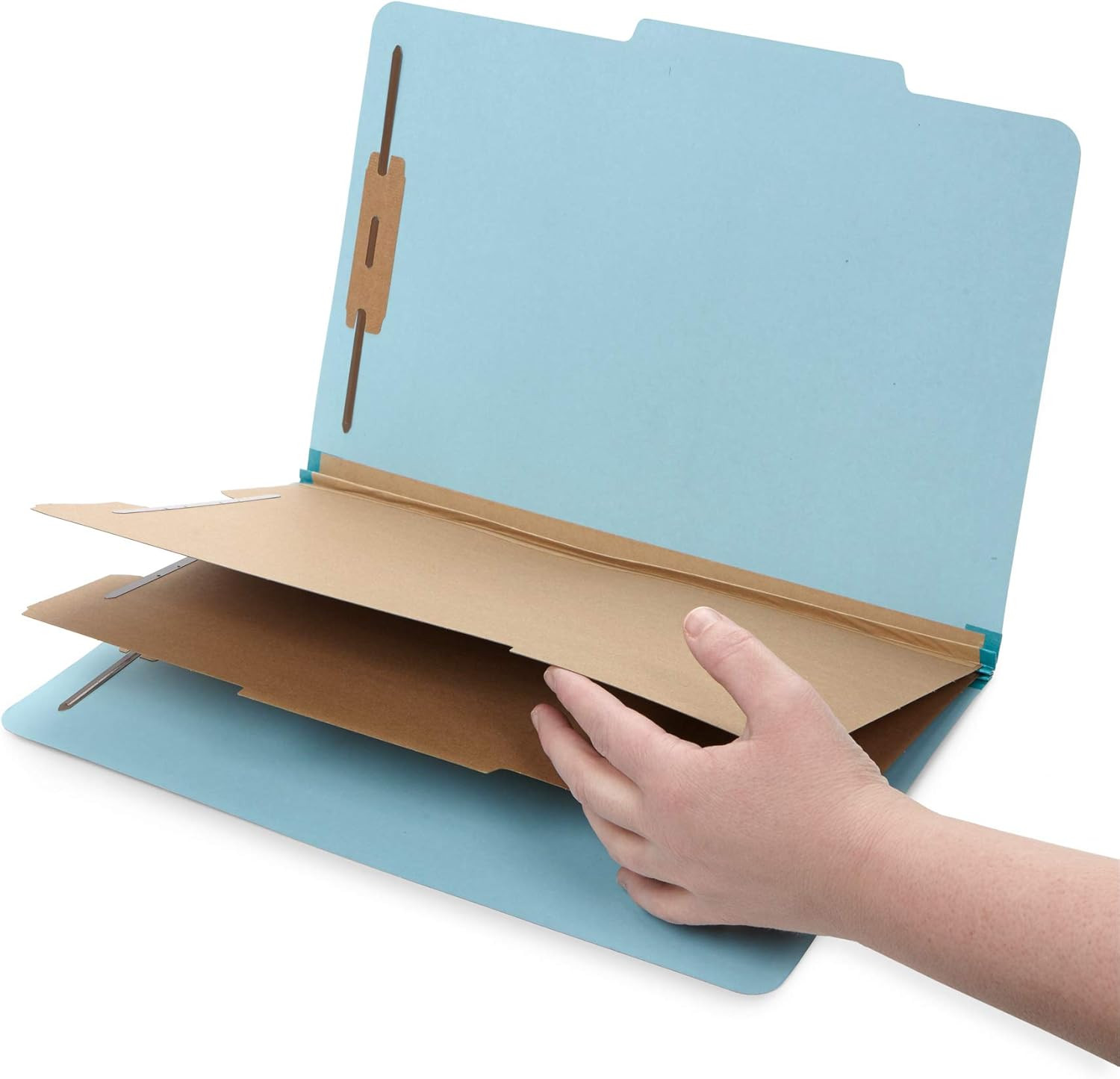 Light Blue Legal Size Classification Folders with Dividers - 30 Pack