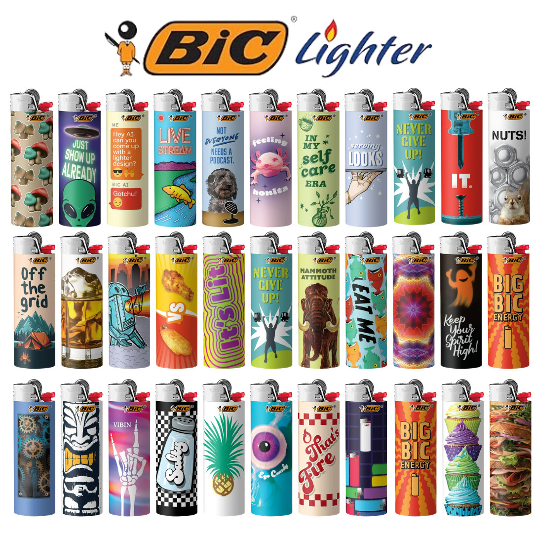BIC Cigarette Lighter Mystery Pack – Authentic BIC Lighter | 5 Random Design
