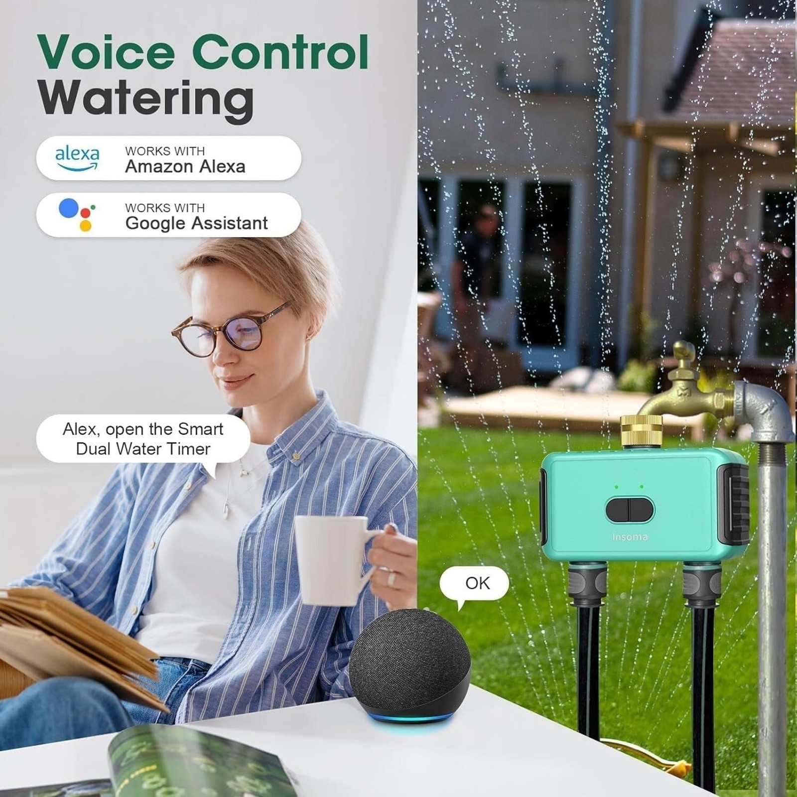 Wi-Fi Smart Hose Faucet Timer Hub Programmable Sprinkler IP55 Water Timer