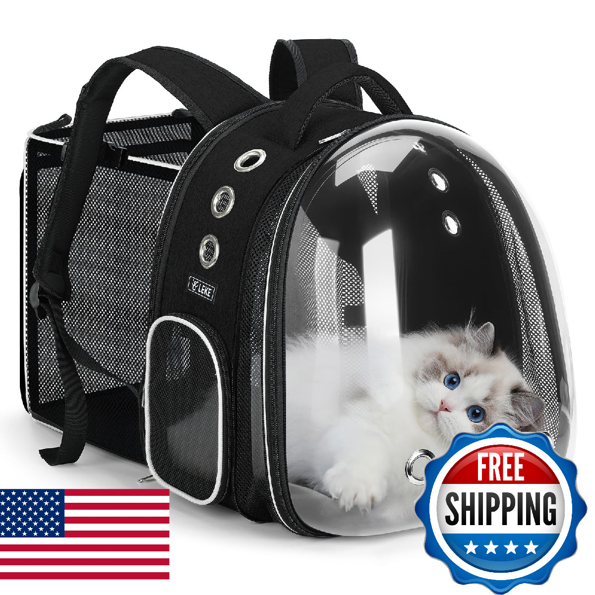 Lekereise Cat Backpack Carrier, Expandable Large Space Cat Bubble Backpack for K