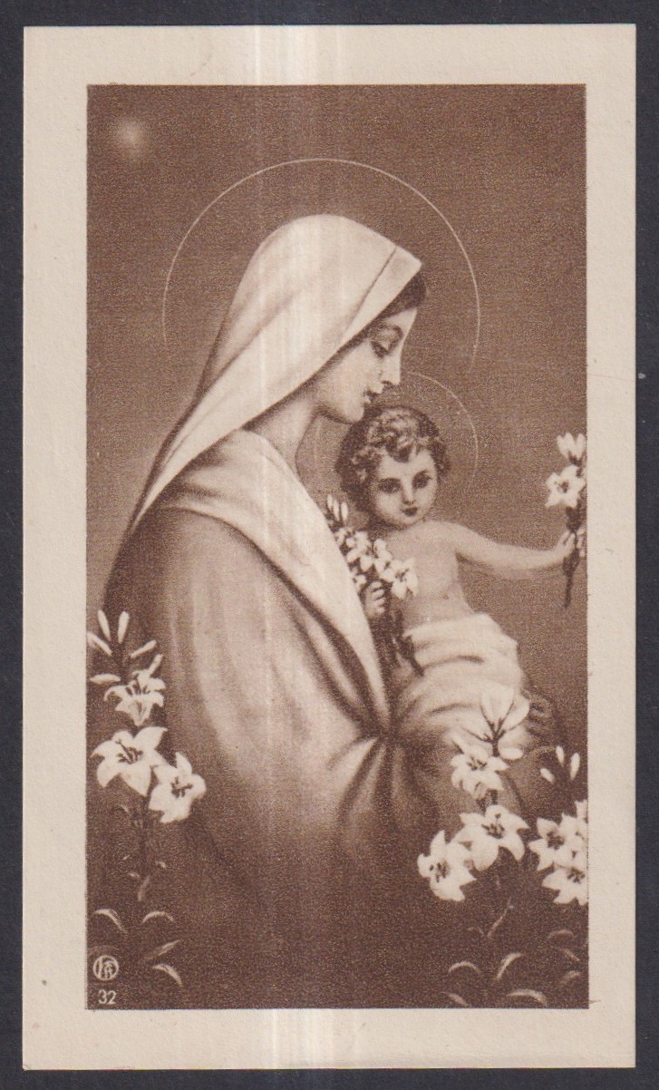 Holy card antique de la Virgin santino image pieuses estampa