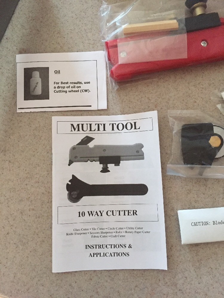 Multi Tool 10 Way Cutter Glass Tile Sharpener Ruler Circle Cutter W/replacement