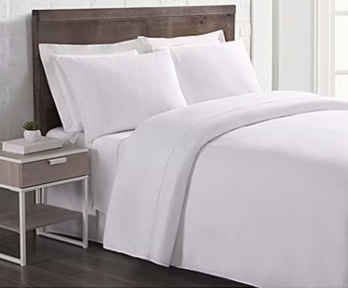 Brooklyn Loom 100% Flax Linen Queen Sheet Set White Color 4 Pcs