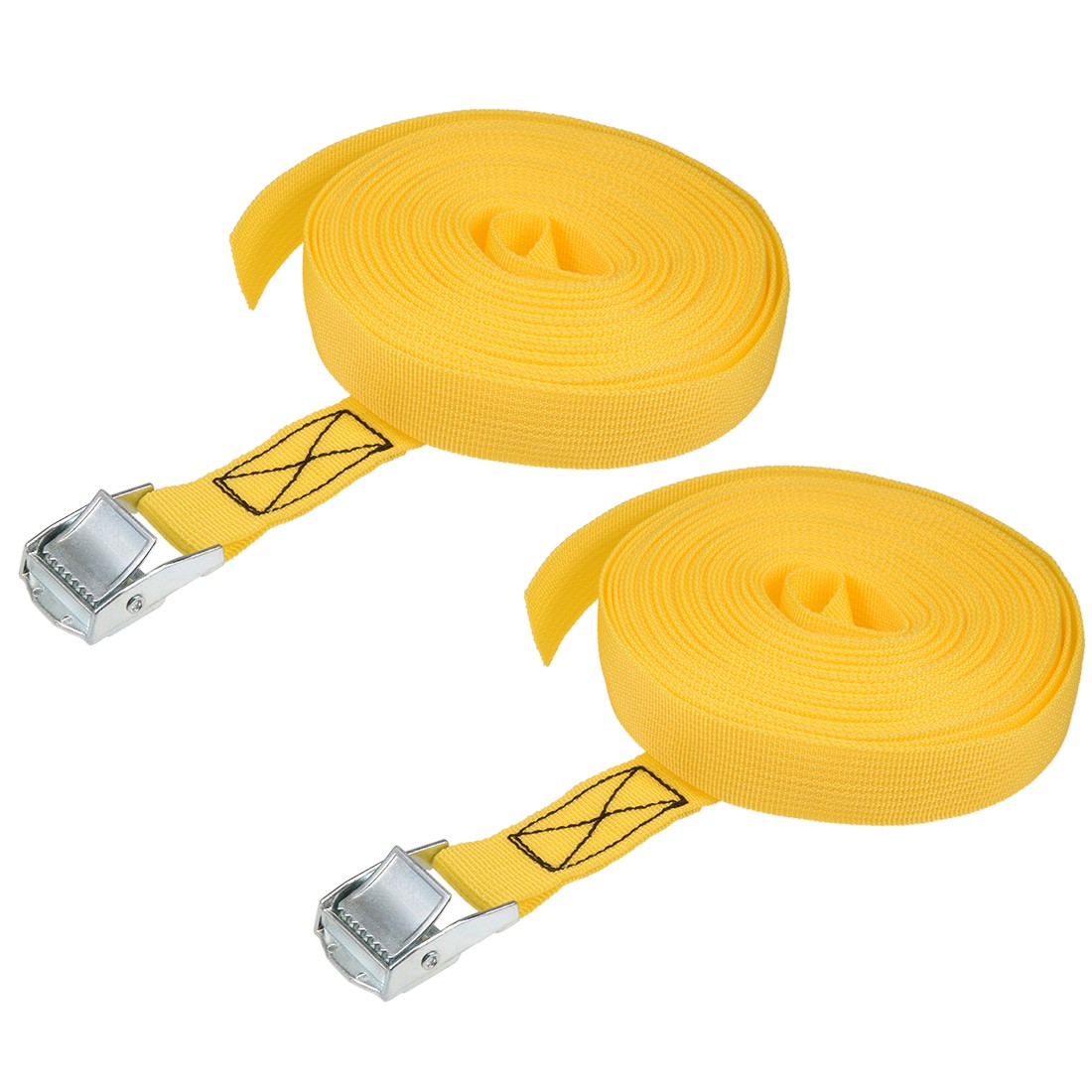 9Mx25mm Lashing Strap Cargo Tie Down w Cam Buckle 250Kg Work Load Yellow, 2Pcs