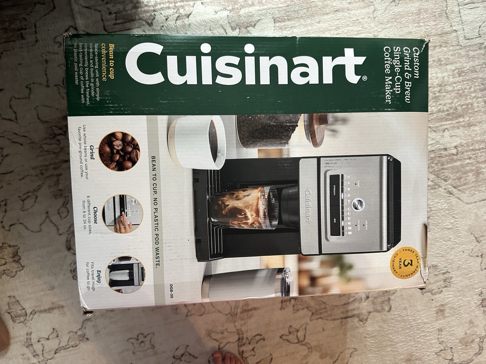 Cuisinart Custom Grind & Brew Single-Cup Coffee Maker DGB-30