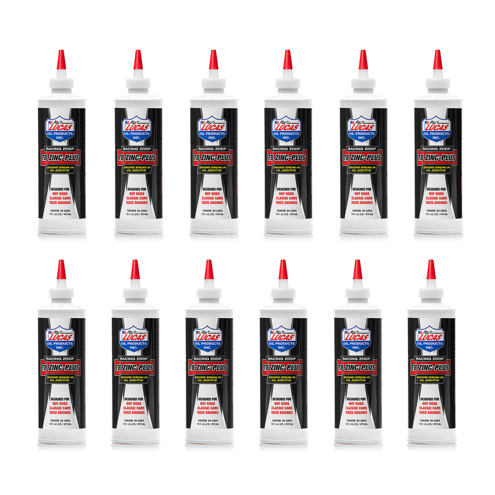 Lucas Oil 16oz of TB Zinc Plus Engine Break-In Oil Additive Pack of 12