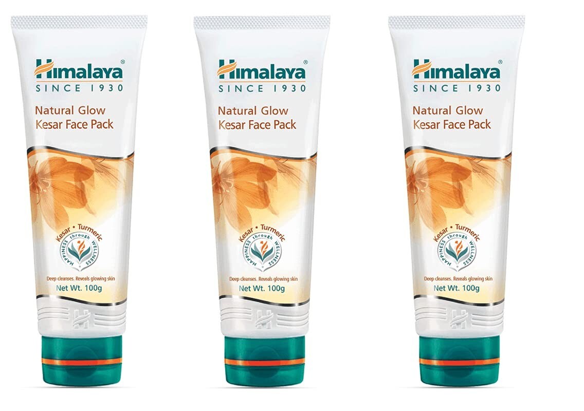 3 X Himalaya Herbals Natural Glow Kesar Face Wash, 100 ml each FREE SHIP