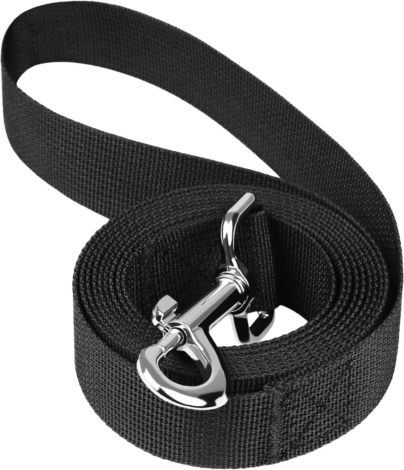 Dog Leash 6 FT, Heavy Duty Nylon Leash for Dogs (Black, 1 inch X 6FT)