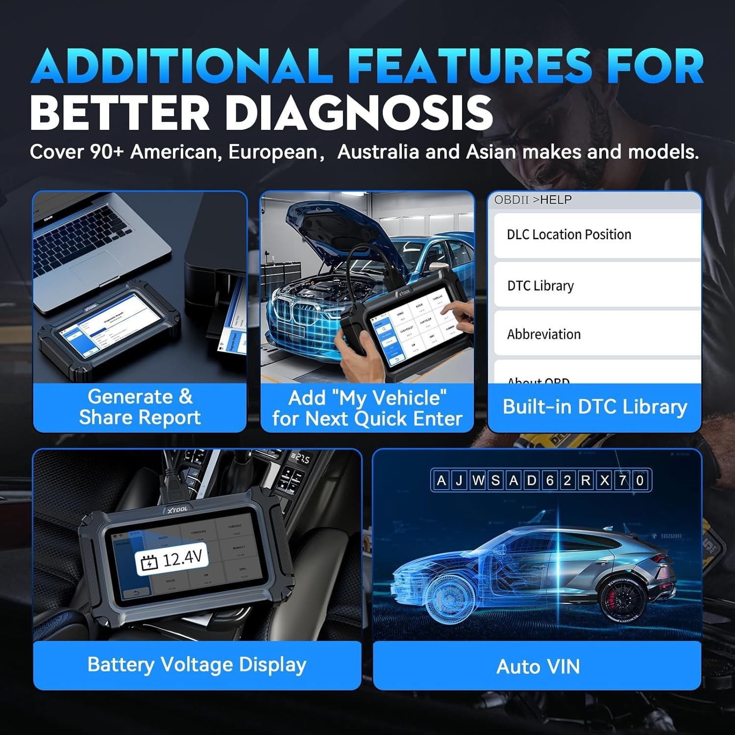 2026 XTOOL D6S OBD2 Scanner Full System Diagnostic Tool 30+ Resets Free Update