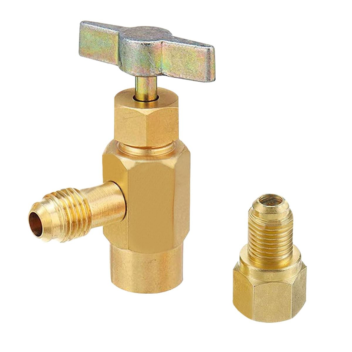 R1234YF Self-Sealing Can Tap Depressor, 1/4" SAE 1/2" LH Thread Valve Bottle