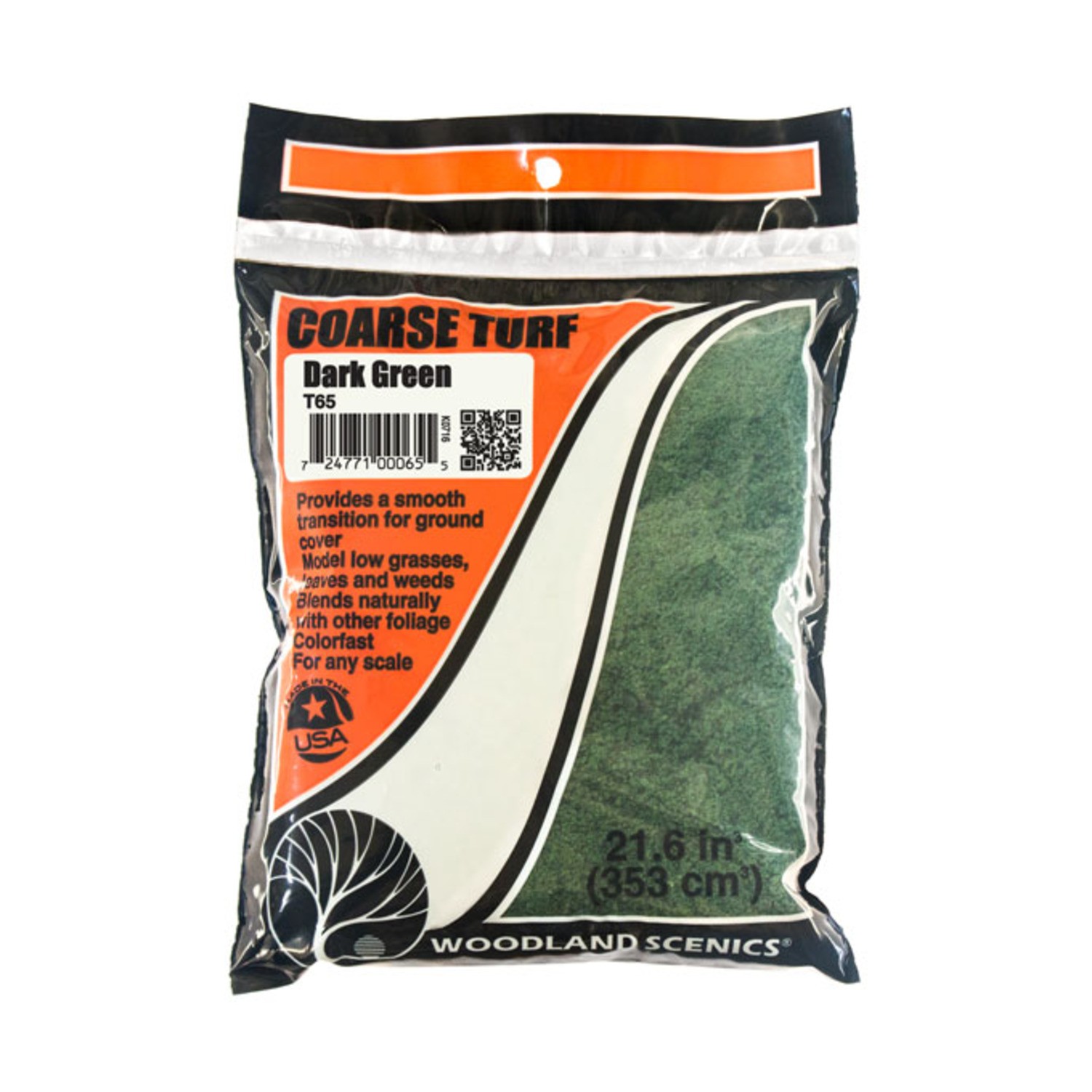 Woodland Scenics Blended Turf Coarse Turf - Dark Green T65 New
