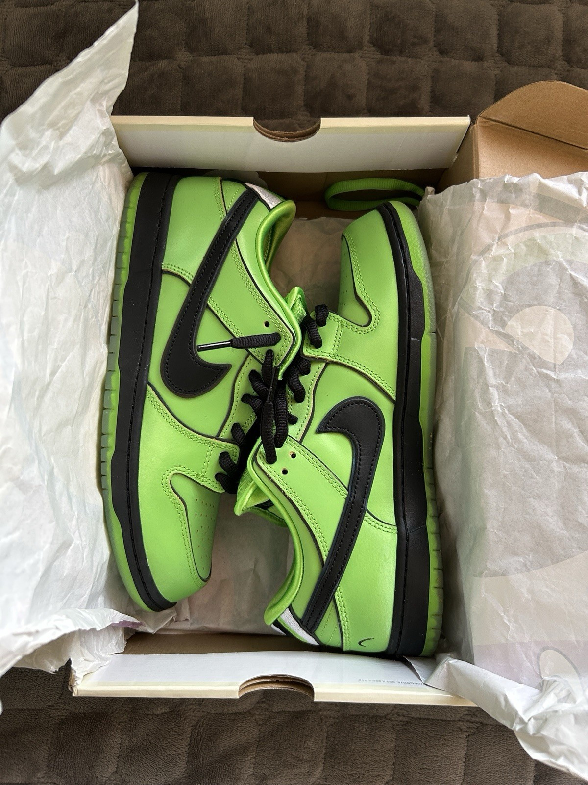 Nike SB Dunk Low Powerpuff Girls Green Men's Skateboarding Shoes US Size 9.5