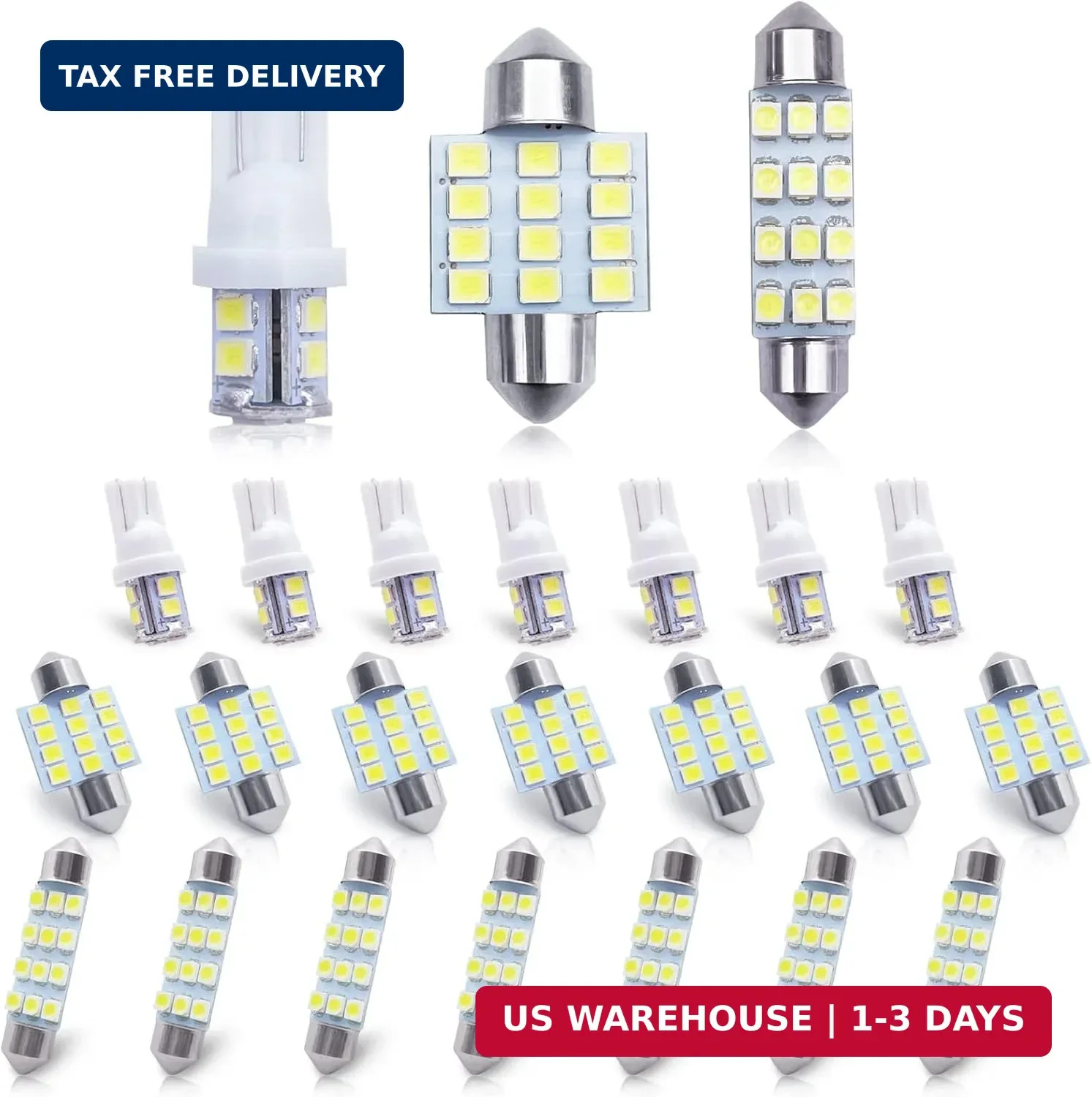 Car Led Bulb, Led Combination Set of 24 Sets, Used for Car Interior/Indoor Map D