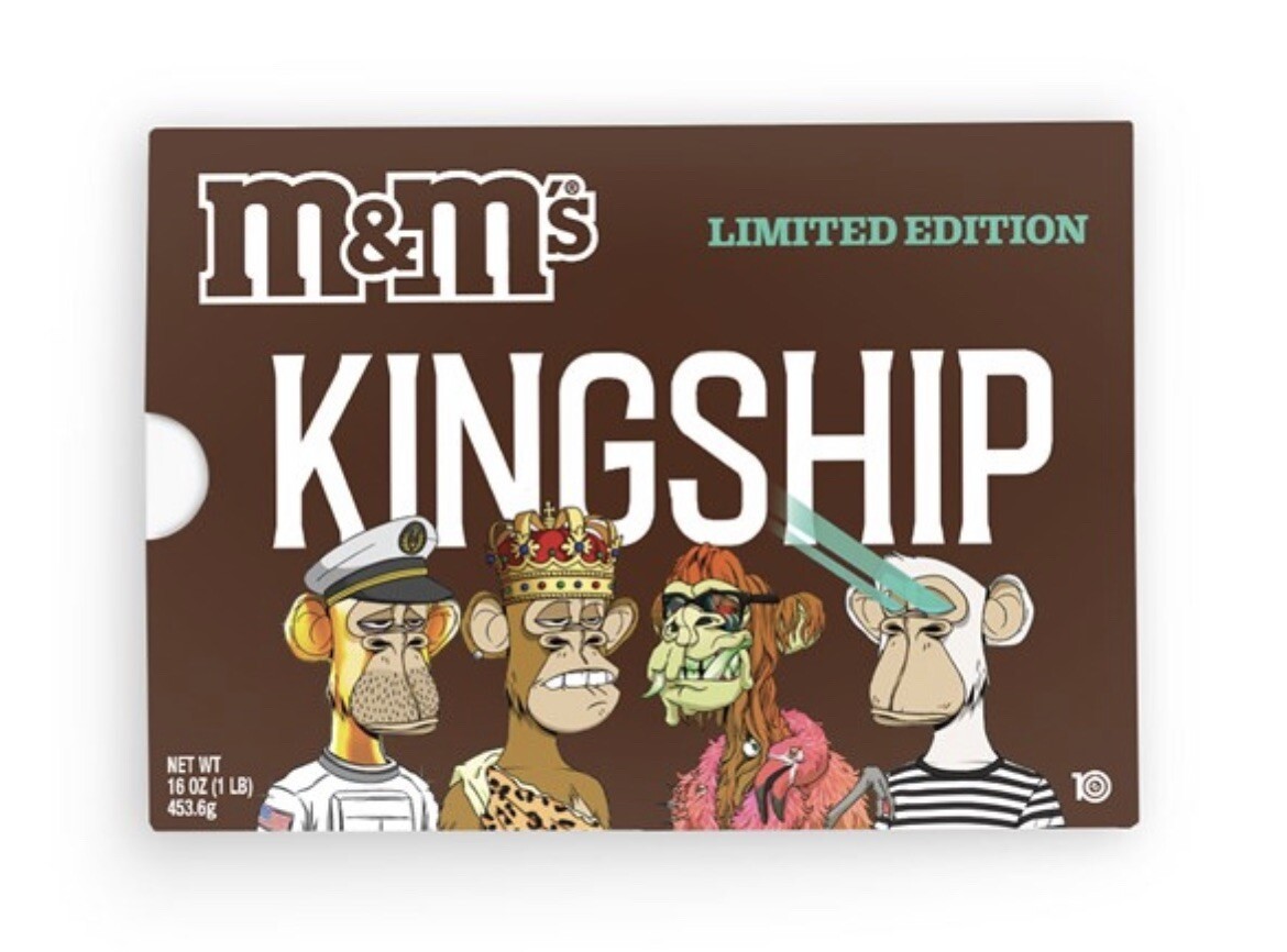 KINGSHIP BAYC LIMITED EDITION M&M’S BORED APE CELEBRATORY GIFT BOX IN HAND