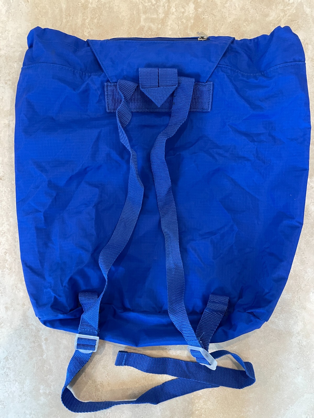 Blue Foldable Convertible Backpack/Pouch in One