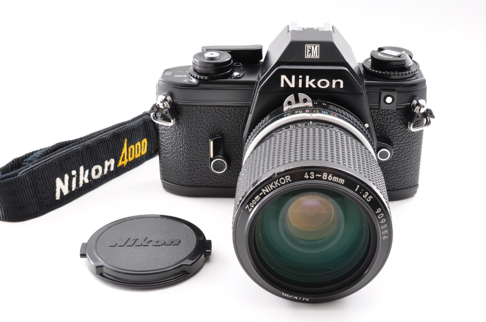 Nikon EM 35mm SLR Film Camera Black Body Zoom NIKKOR Ai 43-86mm F/3.5 From Japan