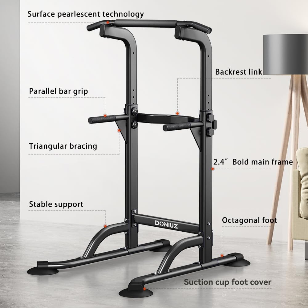 Power Tower Pull Up Bar and Dip Station, Multi-Function Home Gym