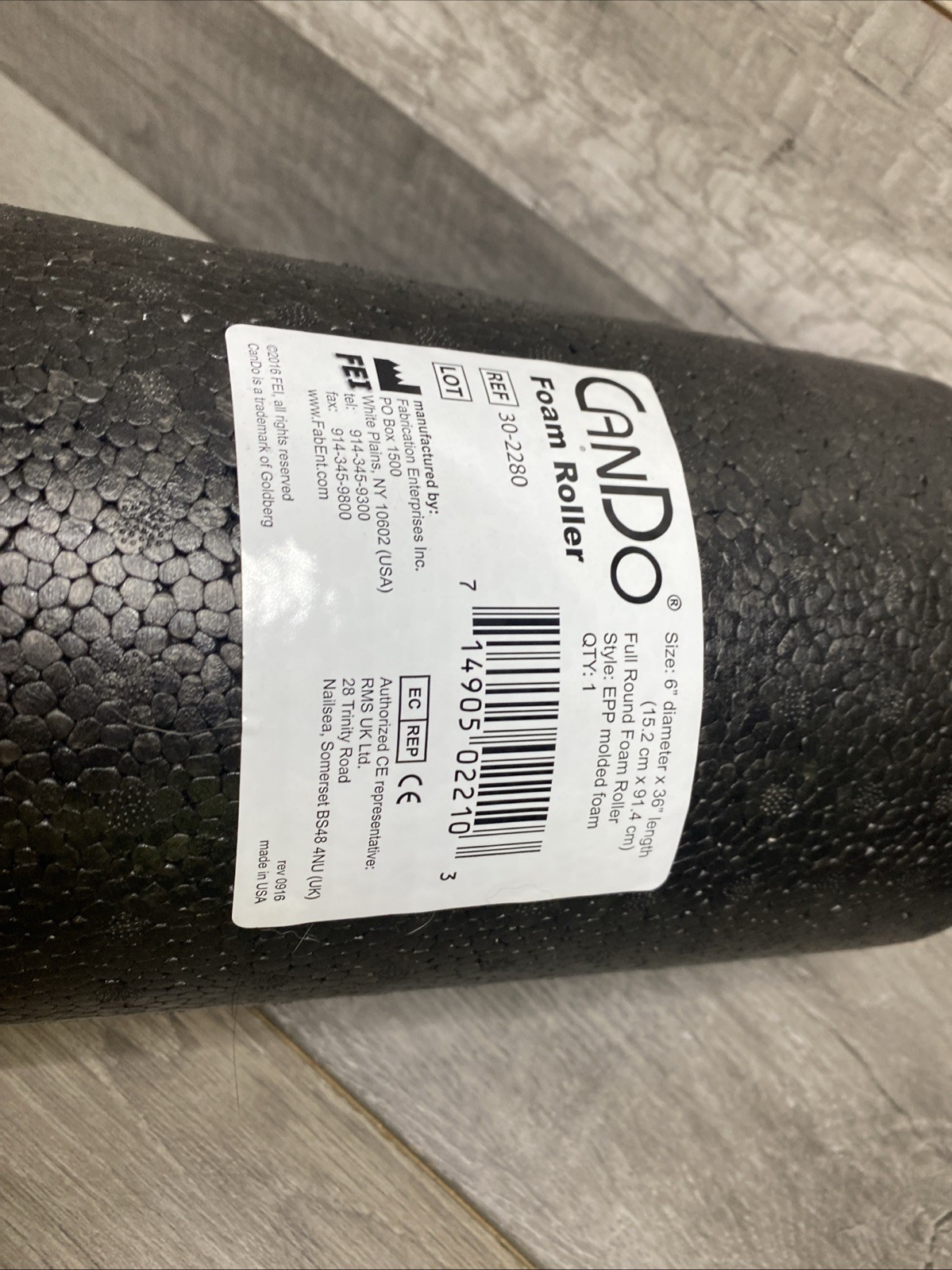 Premium Cando Foam Roller Black Composite 6" Round 36” Long