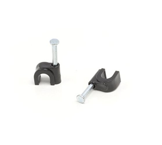 Cable Clips, 50 PCS, Indoor/Outdoor Cord Management, 1/4 50 Pack Black, Single