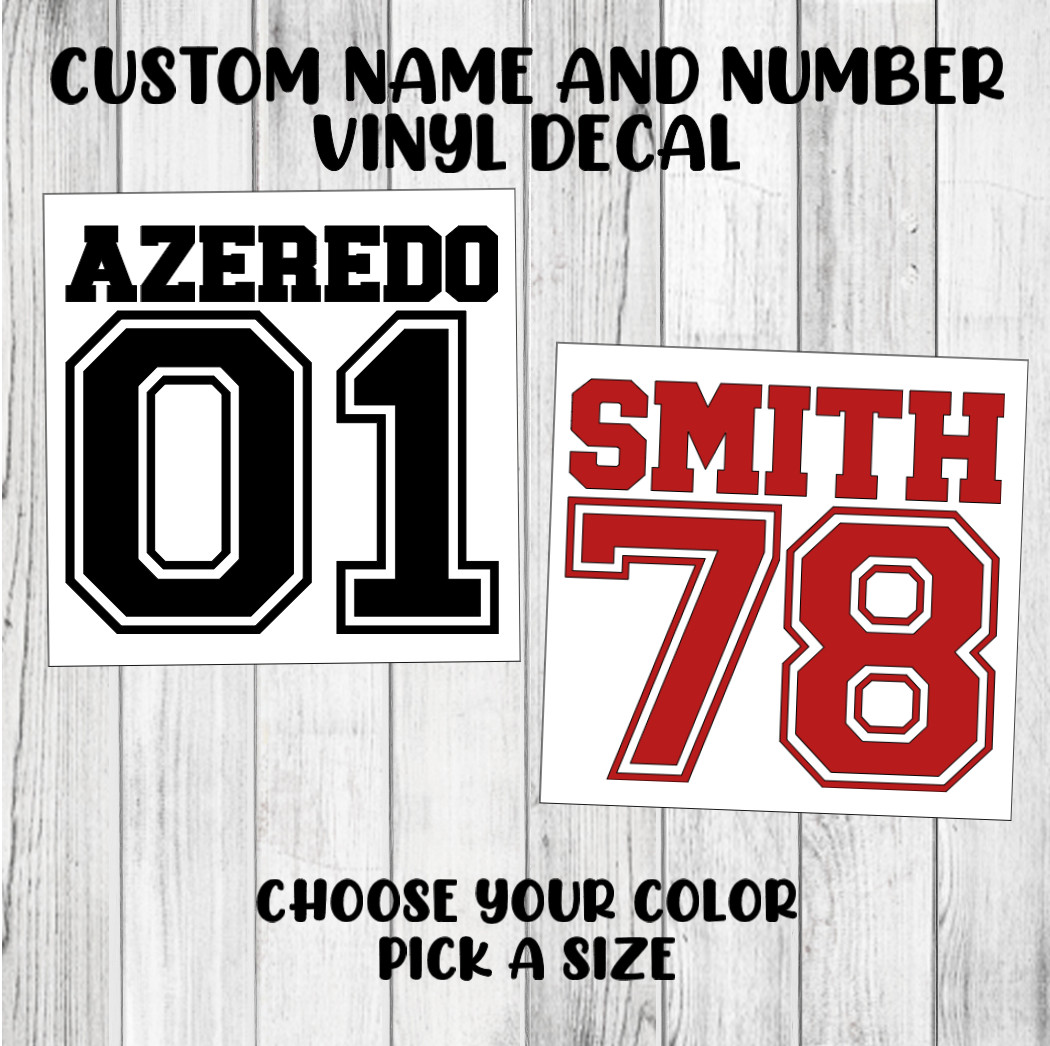 Varsity Sports Custom Name Vinyl Lettering Text Sticker Decal Personalize School