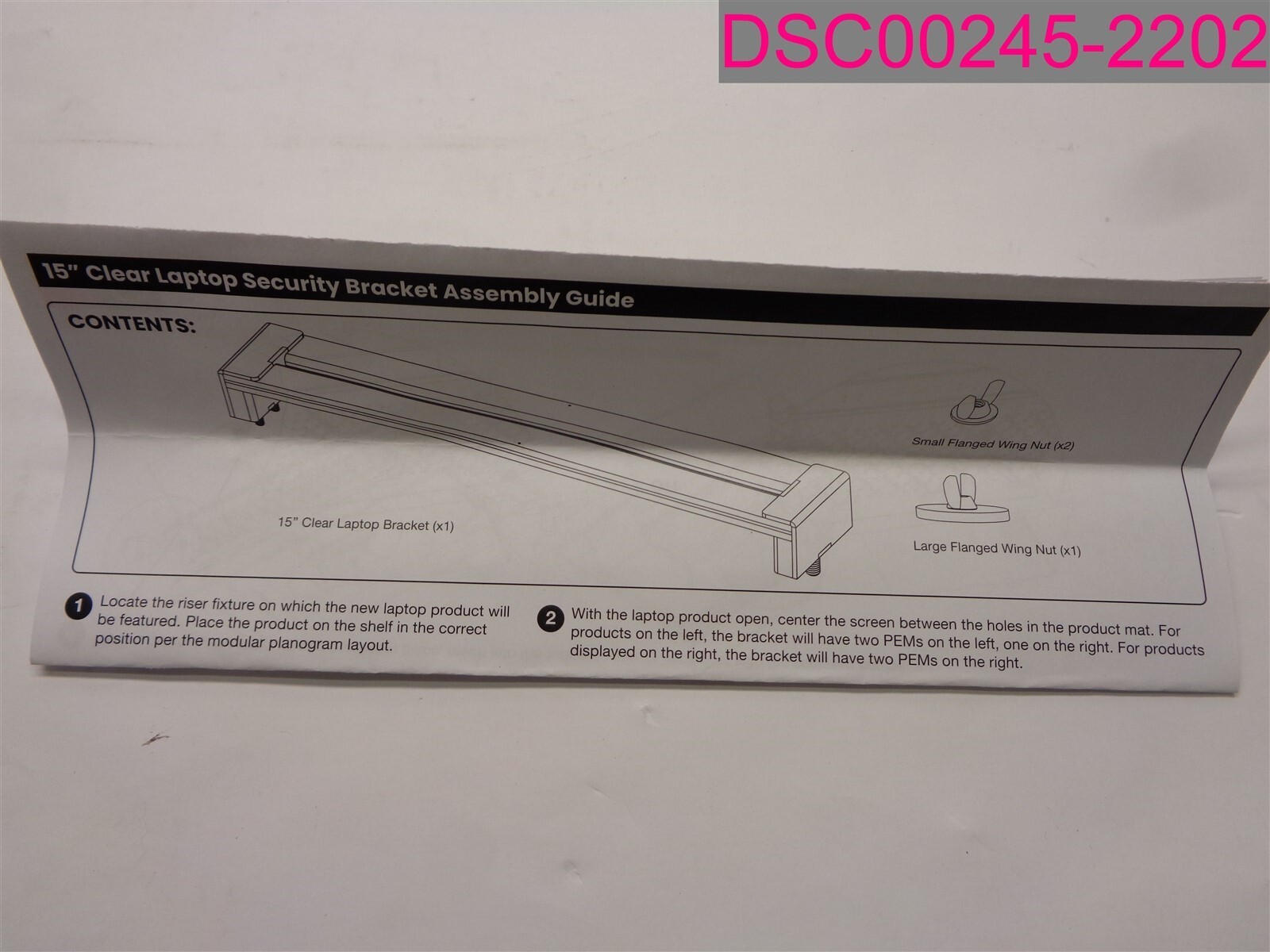 QTY=4; OnQ Solutions 15" Clear Laptop Security Bracket 20258-KIT-PLB01, 10066731