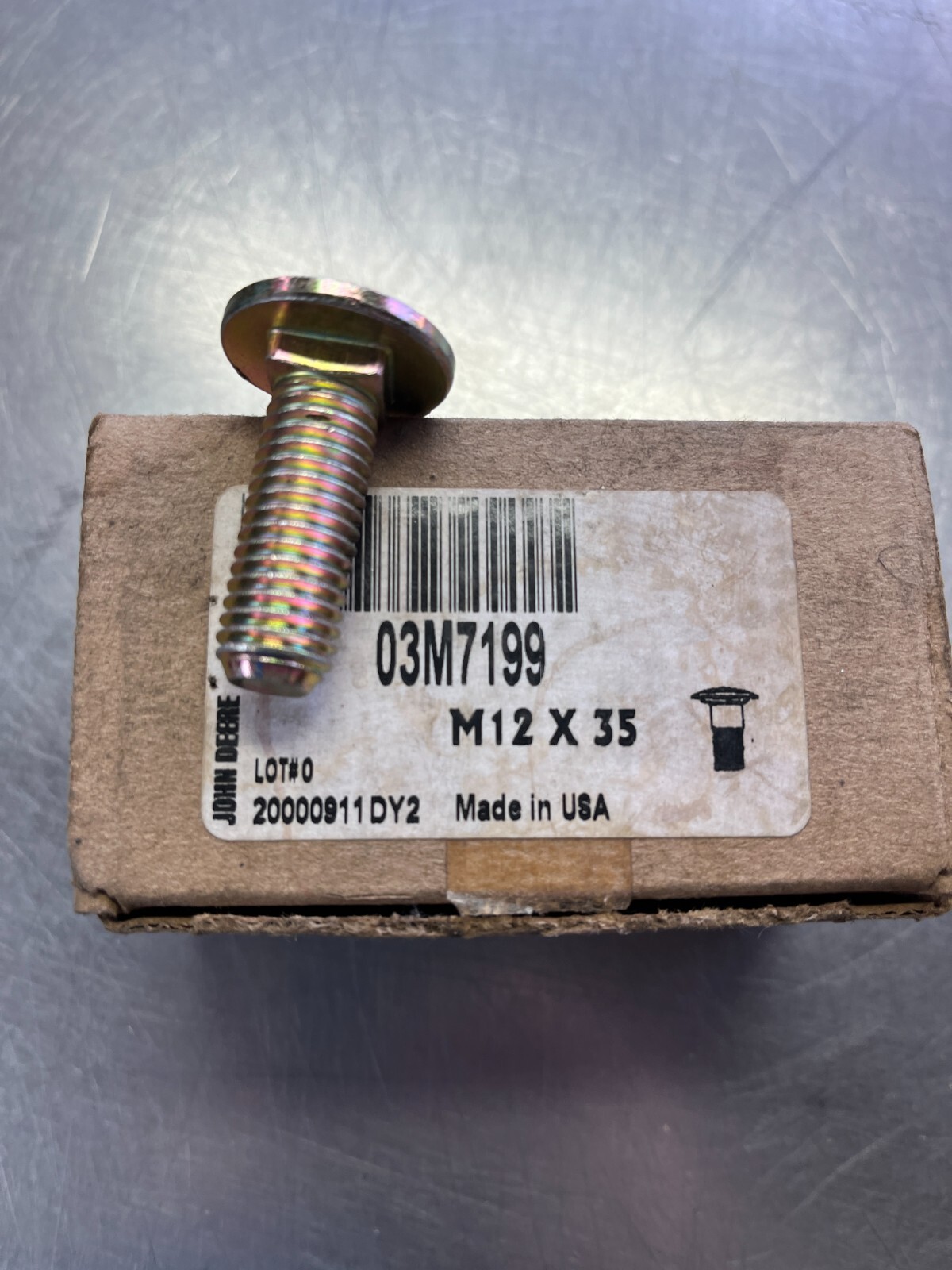 03M7199  GENUINE  OEM  John Deere  CAP SCREW BOLT  M12x33   QTY of 2 Bolts