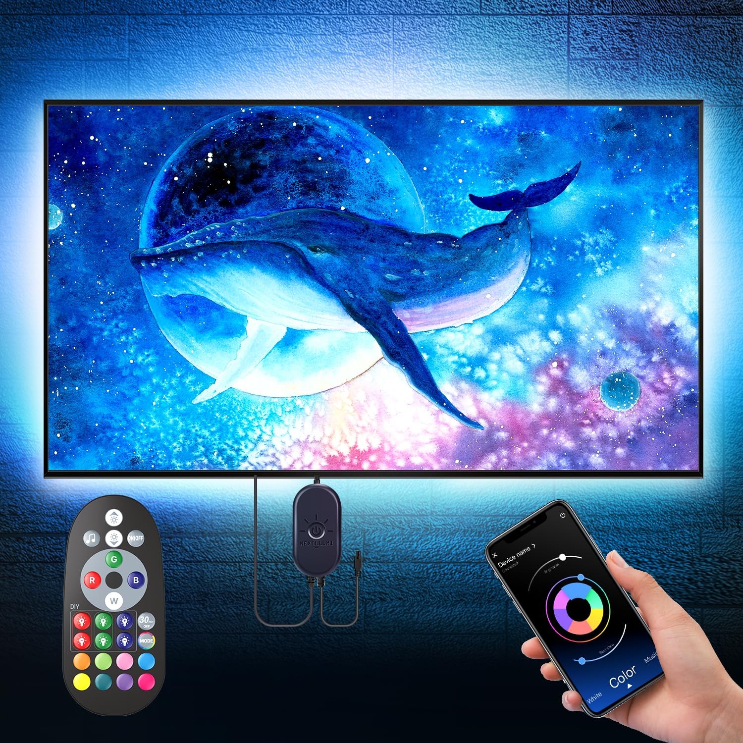 Nexillumi LED Lights for TV, 16.4 ft TV 16.4ft 55"-75" Multicolor