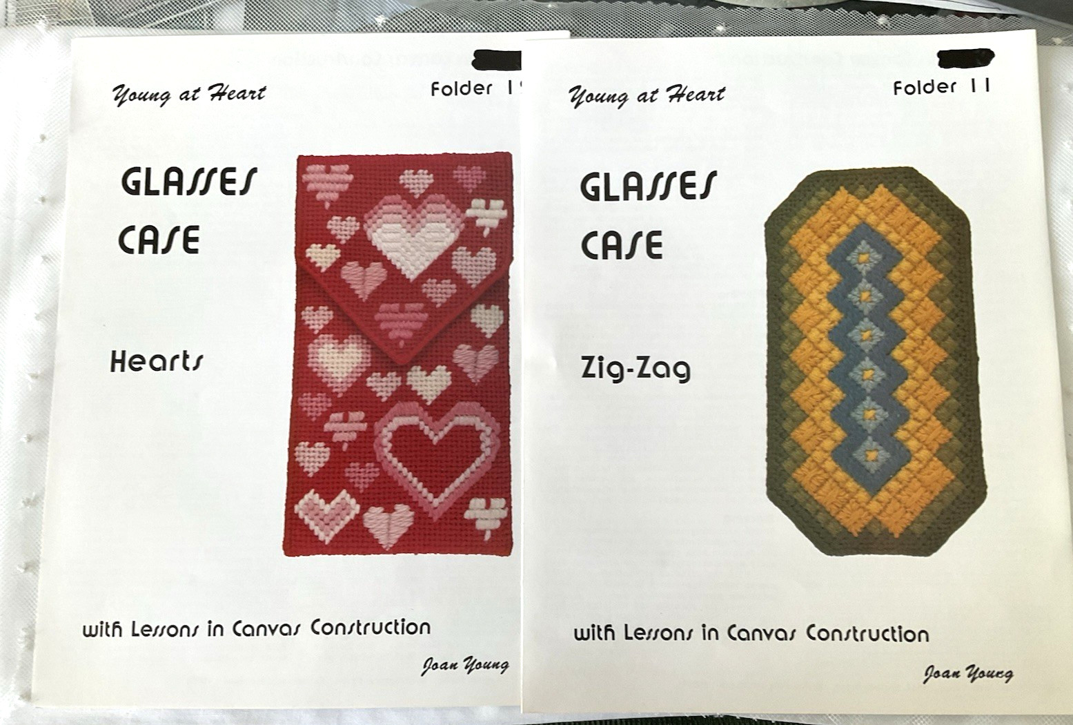 Needlepoint Charts 2 Young At Heart #11 #12 Joan Young Flower Boxes Slip on Lid