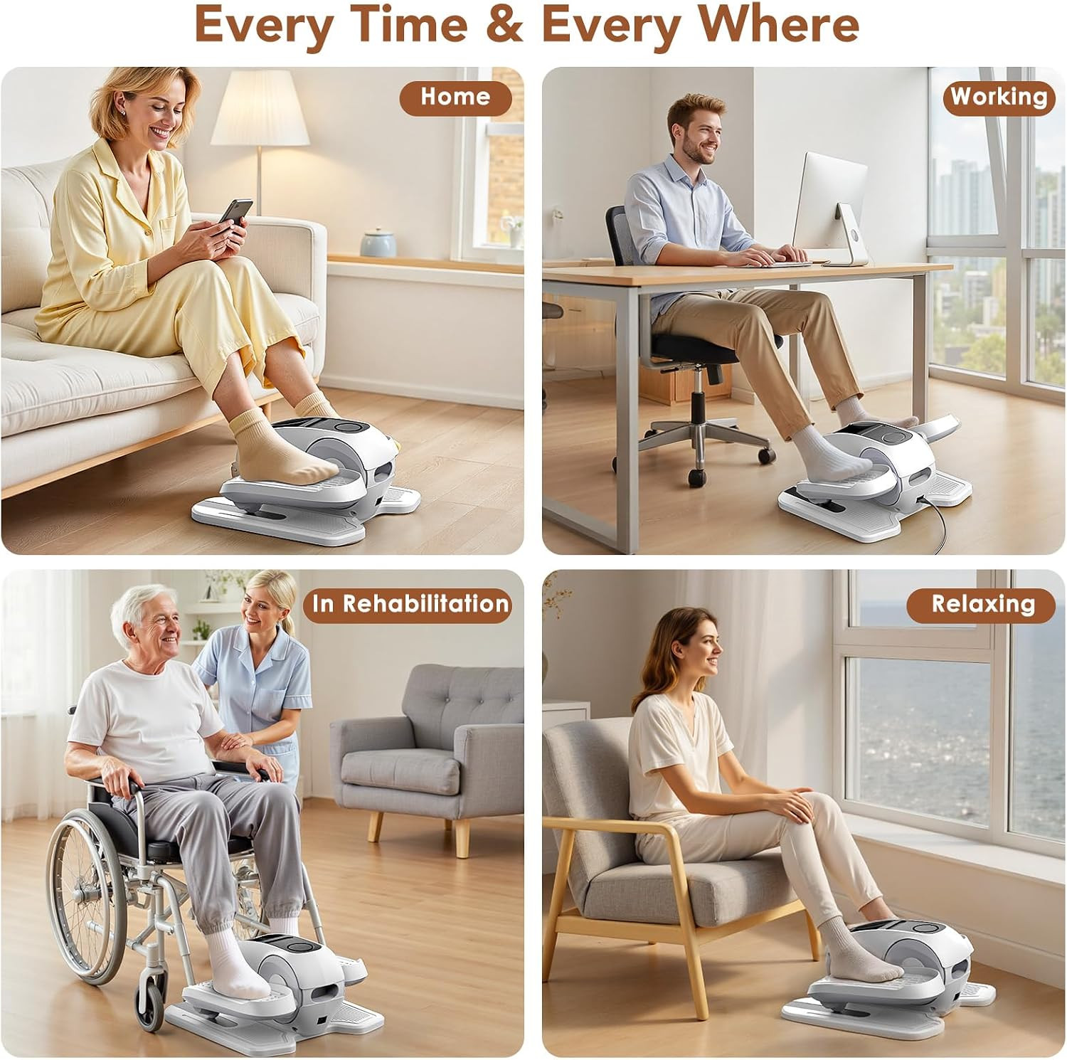 Under Desk Elliptical Exercise Machine, Elliptical Leg Exerciser as Seen on TV,