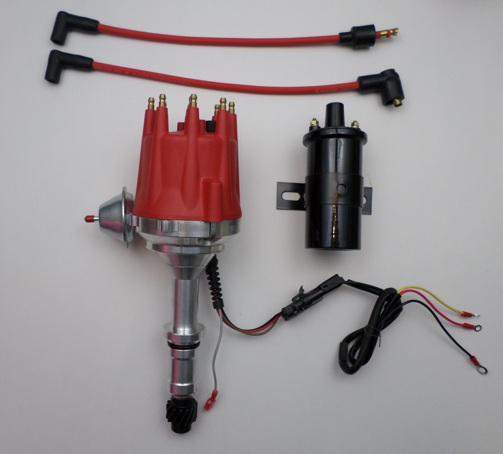 Small Cap BUICK 300 340 350 64-80 PRO SERIES RED HEI Distributor+ BLACK 45K Coil