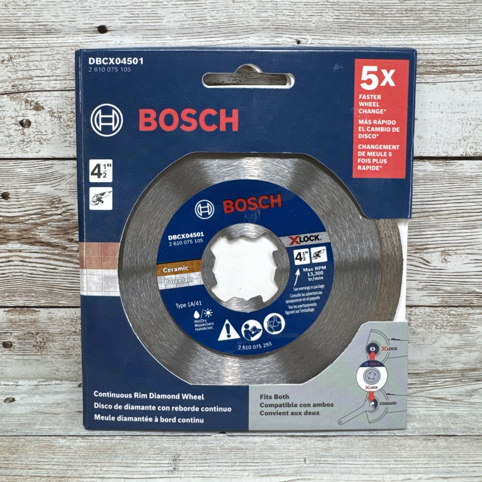 Bosch 4-1/2" X-LOCK Continuous Rim Diamond Wheel Cutting Blade DBCX04501 NEW (1)